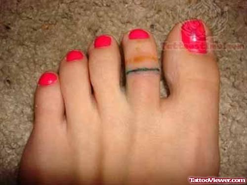 Foot Finger Ring Tattoo