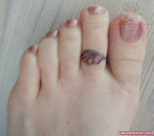 Flower Ring Tattoo on Foot Finger