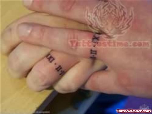 Number Finger Ring Tattoo