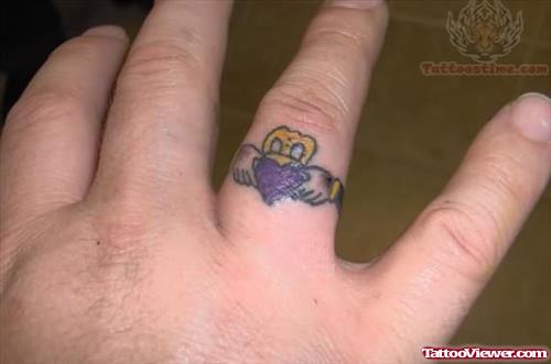 Purple Heart Ring Tattoo