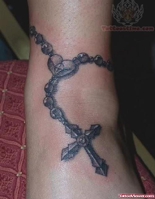 Rosary Ankle Tattoo