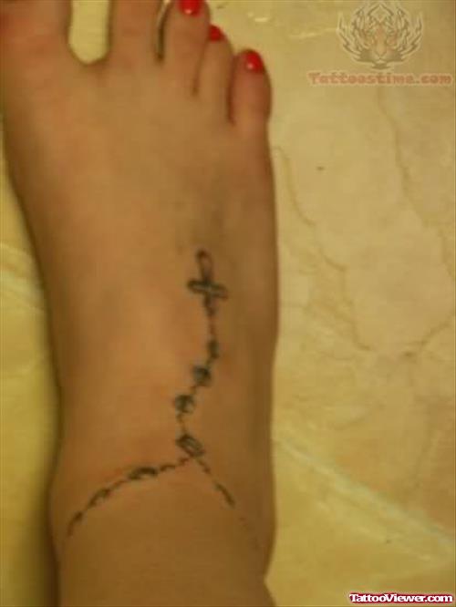 Rosary Tattoo For Ankle