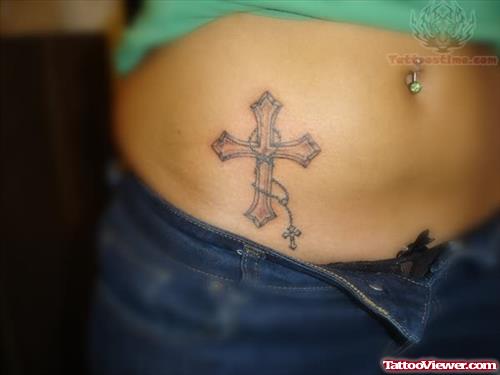 Rosary Tattoo On Hip