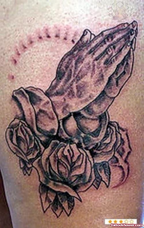 Religious Praying Hands - Rosary Tattoo
