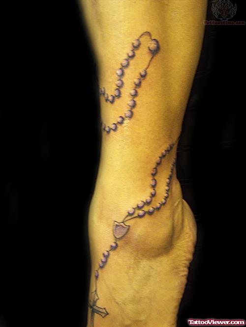 Rosary Tattoo On Foot Picture