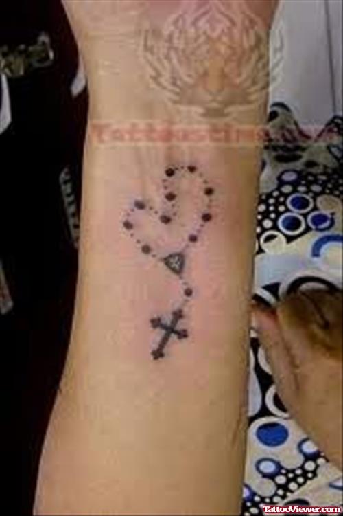 Heart Rosary Tattoo