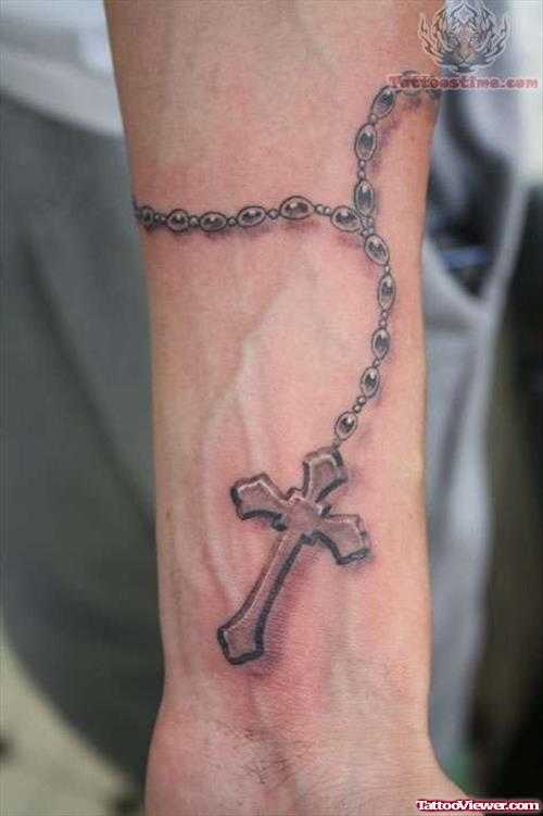 Rosary Tattoo On Wrist