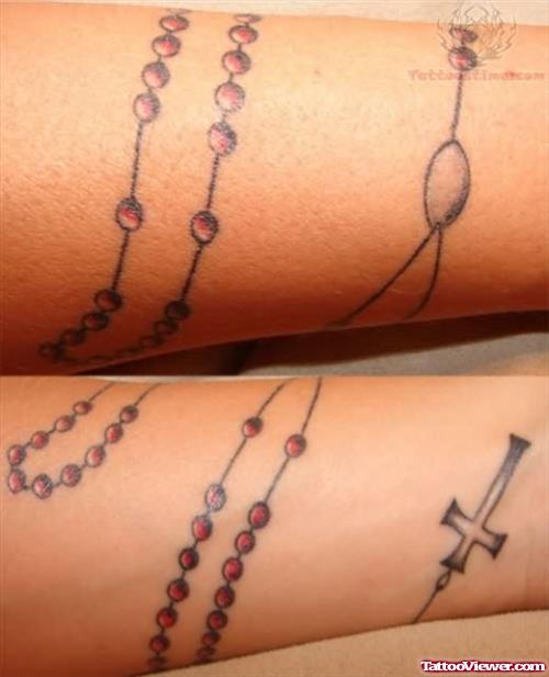 Rosary Tattoo On Wrists