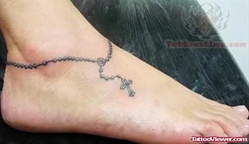 Latest Rosary Ankle Tattoos