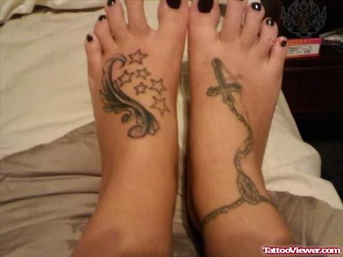 Rosary Ankle Tattoo Latest Style