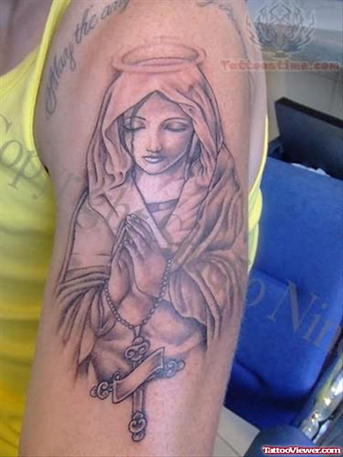 Mary Rosary Tattoo