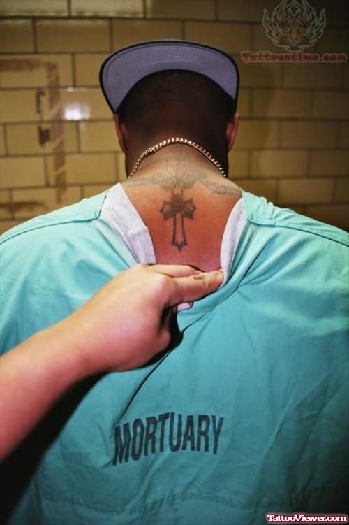 Rosary Tattoo on Back Neck