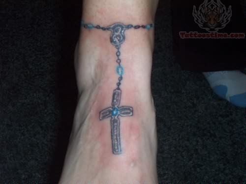 Ankle Tattoos Rosary