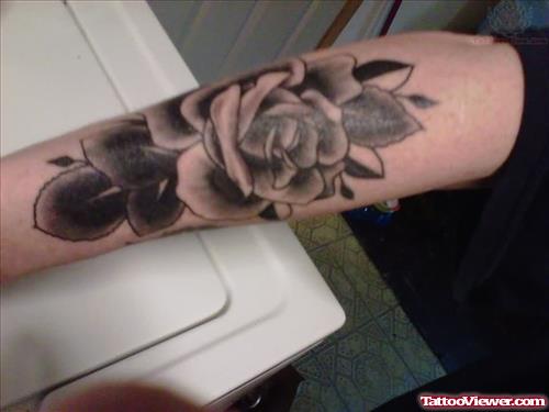 Black Rose Tattoo On Sleeve