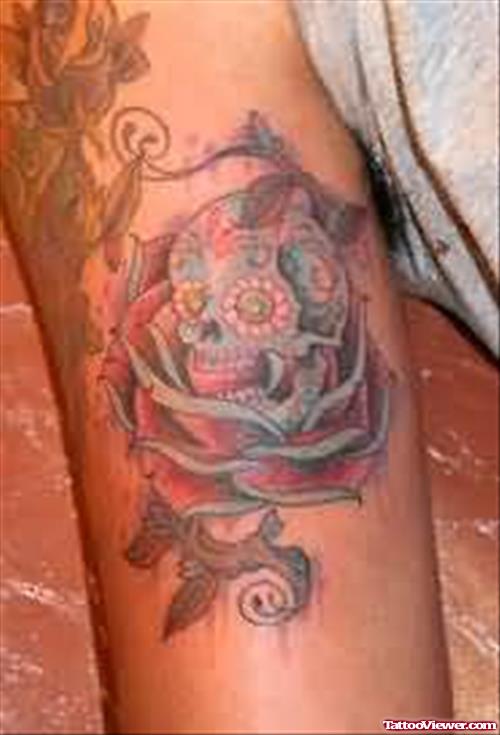 Rose Tattoo On Bicep