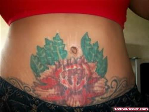 Flower Tattoos On Belly
