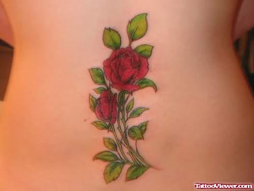 Cool Rose Tattoo On Back