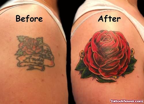 Rose Tattoo For Shoulder