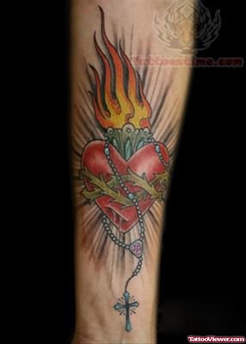 Sacred Heart Tattoos On Arm