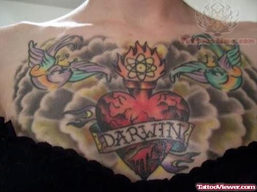 Sacred Heart Birds Tattoo