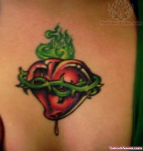 Irish Sacred Heart Tattoo