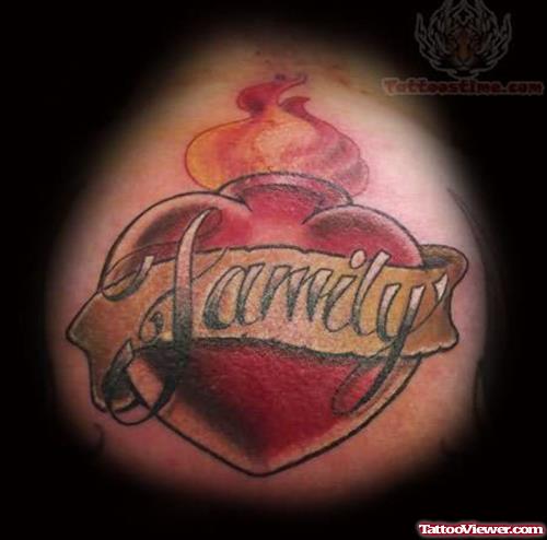 Family Sacred Heart Tattoo Picture