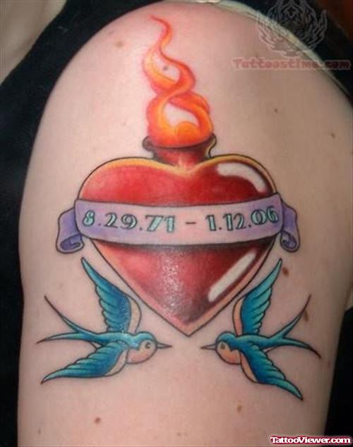 Loving Memory Sacred Heart Tattoo