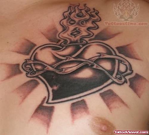Charming Sacred Heart Tattoo
