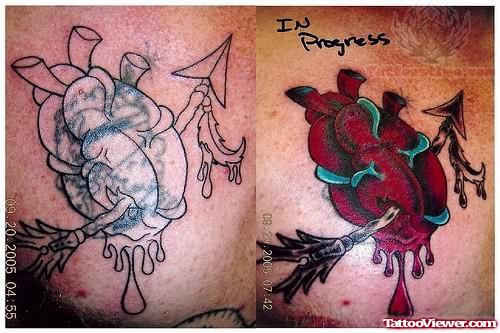 Bleeding Sacred Heart Tattoo