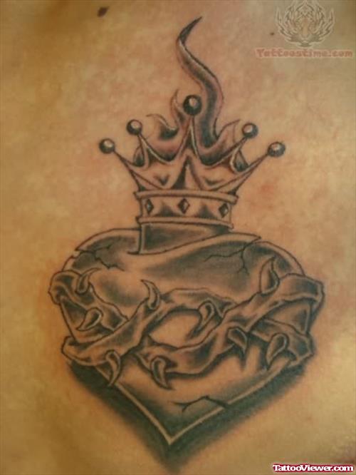 Crown Sacred Heart Tattoo