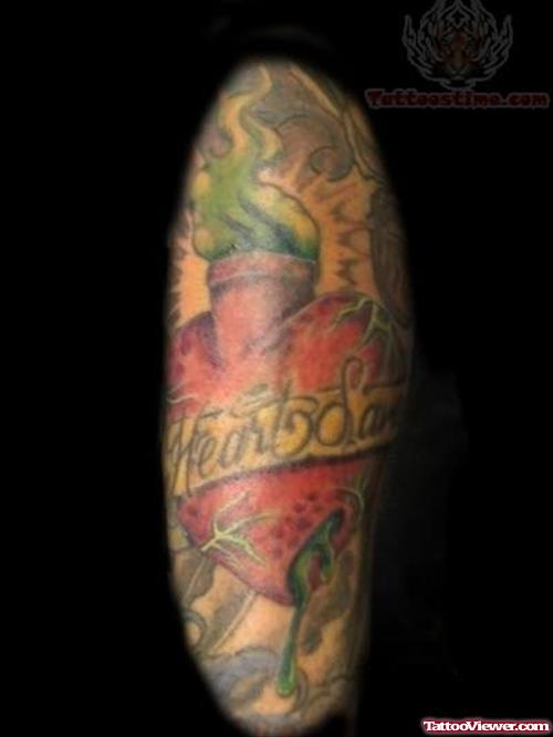 Sacred Heart Sleeve Tattoo Picture