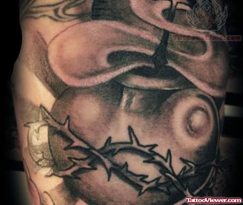 Sacred Heart Black ink Tattoo