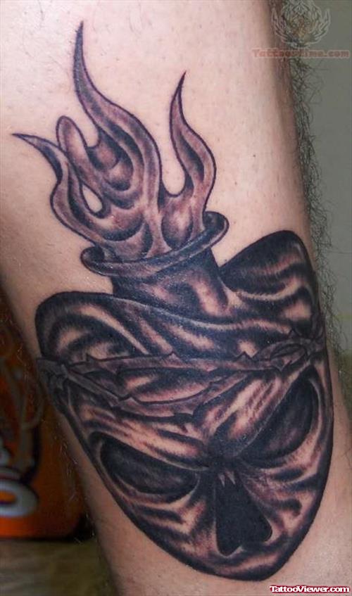 Sacred Heart Skull Tattoo