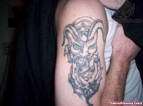 Satan Bicep Tattoo