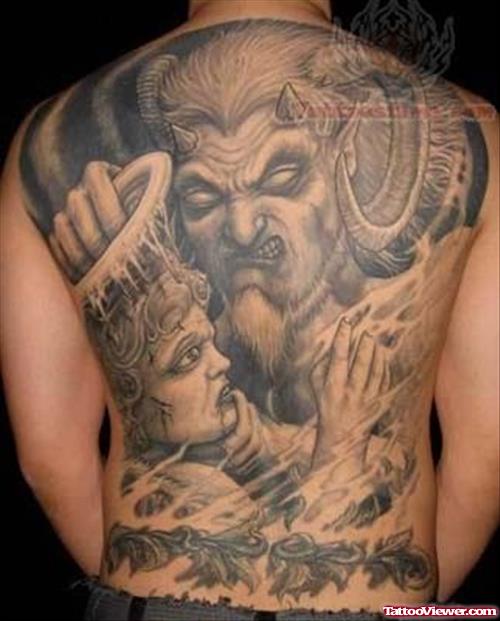 Full Back Satan Tattoo