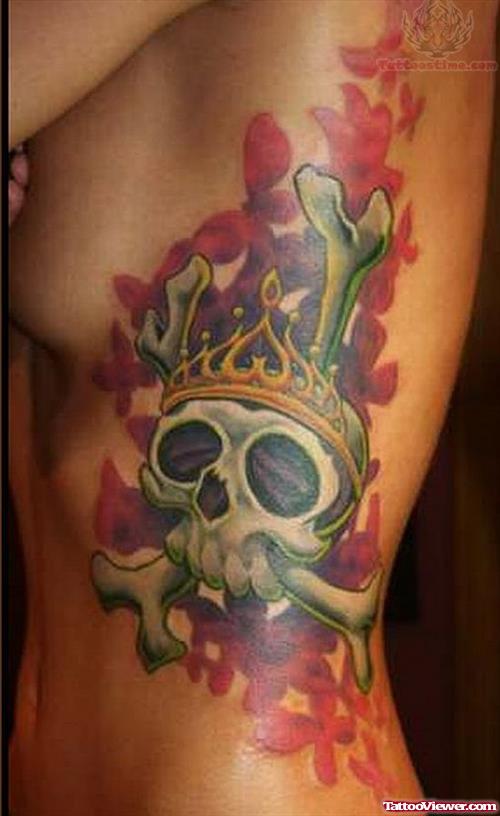 Scary Skull Tattoo For Girls
