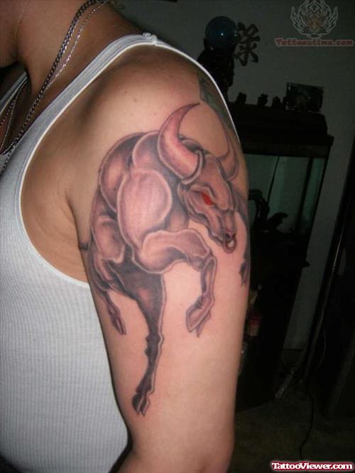 Taurus Tattoo On Biceps