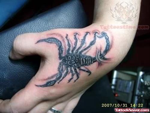 Scorpio Zodiac Tattoo on Hand