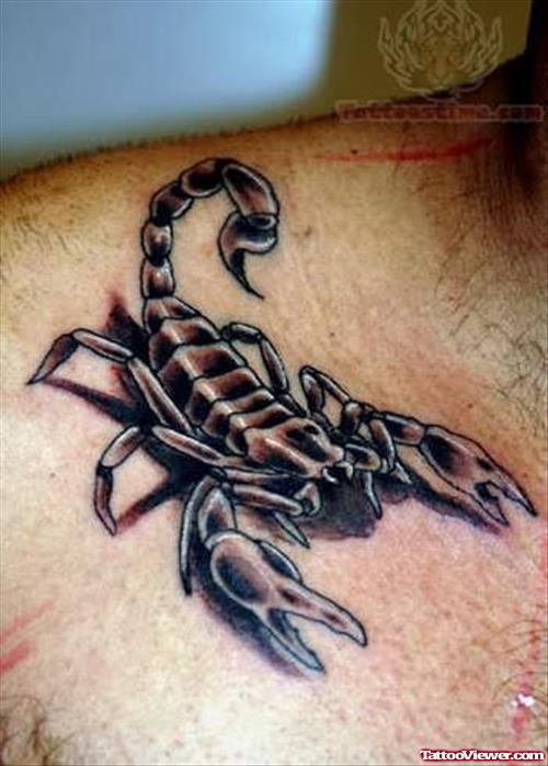 Scorpio Tattoo On Chest