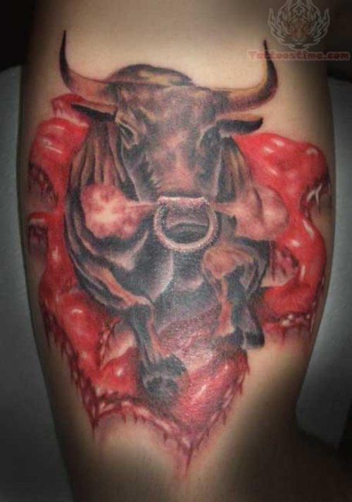 Angry Taurus Tattoo