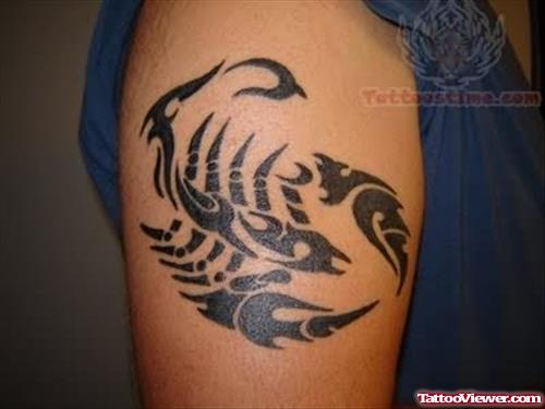 Awesome Tribal Scorpion Tattoo On Arm