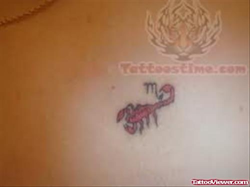 Small Red Scorpion Tattoo