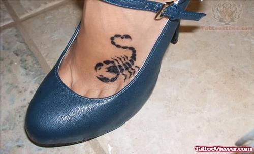 Scorpion Tattoo on Girl Foot