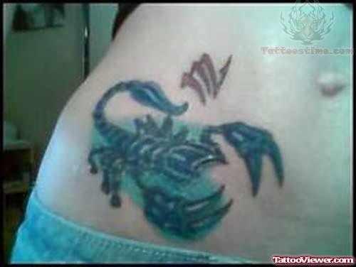 Colorful Girls Scorpion Tattoo Design
