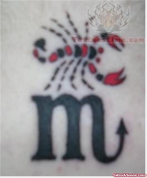 Scorpion Zodiac Color Tattoo