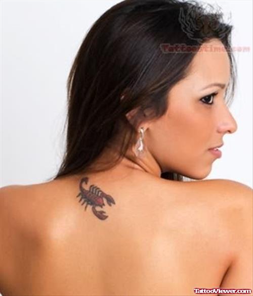 Scorpion Upper Back Tattoo