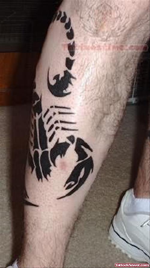 Black Tribal Scorpion Tattoo