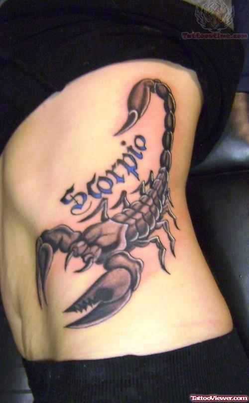 Scorpion Tattoo on Side Ribs