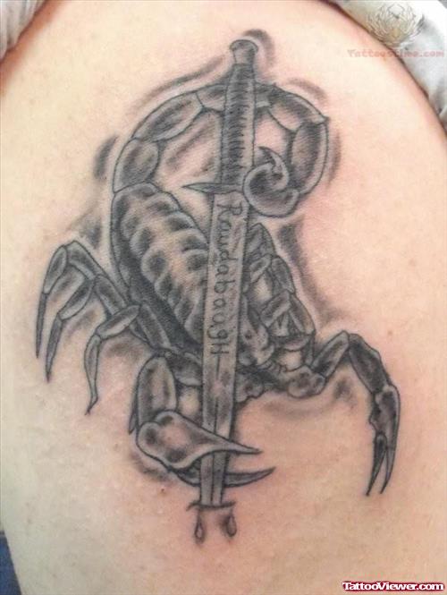 Scorpion And Sword Tattoo