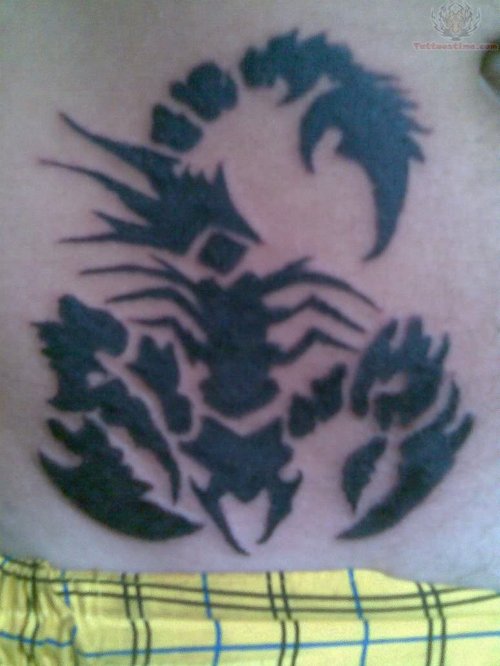 Tribal Scorpion Tattoo On Back